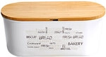 KESPER Brotkasten Bambus massiv oval 34 x 20 x 4.5 cm Wei&szlig;/Braun