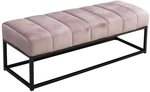Sitzbank Samt Eisen 108 x 40 x 40 cm Schwarz/Rosa
