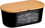 KESPER Brotkasten Bambus massiv oval 34 x 20 x 14,5 cm Schwarz/Braun