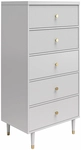 Kommode ELIZABETH 70 x 46 x 141 cm Taubengrau/Goldfarbig