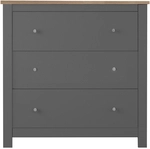Kommode EMERALD teilmassiv 81 x 79 x 35 cm Eichefarben/Grau