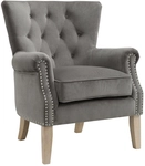 Sessel DOREL Holz massiv 73 x 75 x 86 cm Grau/Braun