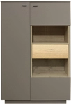 Highboard LAURA Eiche massiv 151 x 103 x 45 cm Taupe/Asteiche Dekor/Eiche massiv