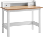 Schreibtisch Kiefer Holz 90 x 53 x 106 cm melaminbeschichtet Wei&szlig;/Braun