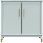 Kommode WESTERLEIGH 85 x 86 x 41 cm lackiert Blassgr&uuml;n/Goldfarbig