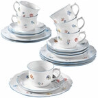 Seltmann Weiden Kaffeeservice SONATE NOSTALGIE 18-teilig Wei&szlig; mit Streublumendekor