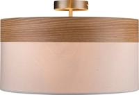 GLOBO Retrofit Deckenlampe CHIPSY 40 cm beige /Holzdekor