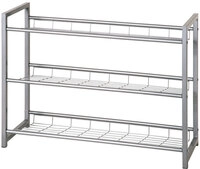 Schuhregal JETTE 80 x 60 x 30 cm Stahl silber