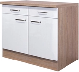 K&uuml;chen Unterschrank LUKE 100cm Wei&szlig;/Sonoma Eiche