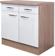 K&uuml;chen Unterschrank LUKE 80 cm Eiche/ wei&szlig;