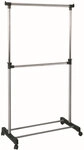 Rollgarderobe 90 x 120(210) cm chromfarbig/grau