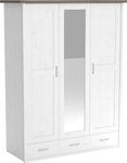 Kinder-Dreht&uuml;renschrank LUCA wei&szlig;/ braun