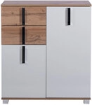 Kommode LUCA 80,6 x 94,8 cm wei&szlig;/ Eiche Landhaus