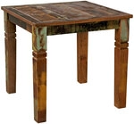 Esstisch KALKUTTA Massivholz Mango 80 x 80 x 76 cm Mango Shabby Chic Bootsholz Braun