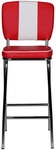 Barhocker Lederlook rot/ wei&szlig;
