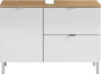 Waschbeckenunterschrank FEY 80 cm Eiche/ HG Wei&szlig;