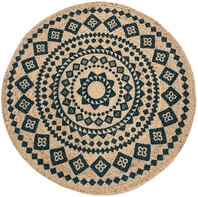 Jute-Teppich V&Auml;NERSBORG &Oslash; 80 cm rund braun/schwarz