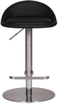 Barhocker Edelstahl Kunstleder 43 x 43 x 90 cm h&ouml;henverstellbar Schwarz/Silberfarbig