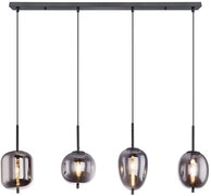 GLOBO Retrofit Balkenpendel BLACKY 4-flg schwarz /rauchfarbig