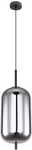 GLOBO Retrofit Pendelleuchte BLACKY 1-flg schwarz /rauchfarbig