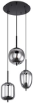 GLOBO Retrofit Pendelleuchte BLACKY 3-flg schwarz /rauchfarbig