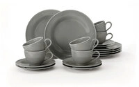 Seltmann Weiden Kaffeeservice BEAT COLOR GLAZE 18-teilig perlgrau