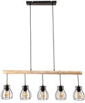 GLOBO Retrofit Balkenpendel MINA 104 cm schwarz/naturfarbig