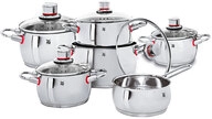 WMF Topfset QUALITY ONE 6-tlg. Edelstahl bauchig Silberfarbig