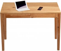 Schreibtisch KONA Eiche massiv 110 x 55 x 76 cm ge&ouml;lt Braun