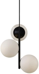 nordlux Pendelleuchte LILLY Glas Kugelform &Oslash; 15 cm 3-flammig matt Schwarz/Wei&szlig;