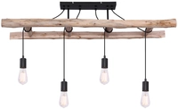 GLOBO Retrofit Deckenlampe IRMGARD 115 cm schwarz /Holz