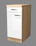 Unterschrank Valero Wei&szlig; Hochglanz/ Sonoma Eiche Nachbildung 40 x 86 x 60 cm