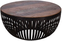 Couchtisch rund 70 cm braun/ schwarz