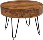 Couchtisch rund 60 x 44 cm Sheesham massiv