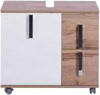 Waschbeckenunterschrank LUCA 65 x 60 cm wei&szlig;/ Eiche Landhaus