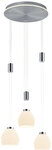 HELL LED Pendelleuchte SAM 3+1-flg nickelfarbig