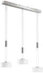 FISCHER & HONSEL LED Balkenpendel LAVIN nickelfarbig/opal