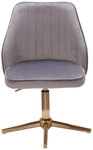 Drehstuhl 47 x 100 cm grau gold