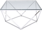 KARE DESIGN Couchtisch CRISTALLO 45 x 80 cm Edelstahl/Glas wei&szlig;
