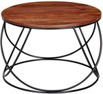CASAVANTI Couchtisch 60 x 60 cm Sheesham massiv/schwarz