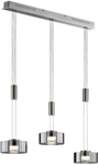 FISCHER & HONSEL LED Balkenpendel LAVIN 3-flg nickelfarbig /rauchfarbig
