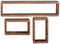 Wandregal 3er Set braun
