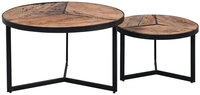 Couchtisch rund SINGAPUR 2er Set braunschwarz