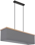 GLOBO Retrofit LED Balkenpendel OSSI 4-flg grau /Holzoptik