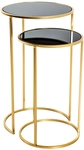 Beistelltisch 2er Set &Oslash; 30/35 cm schwarz /goldfarbig