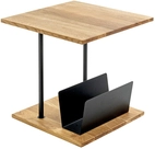 Beistelltisch 45 x 45 cm Eiche massiv braun/schwarz