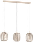 EGLO Retrofit Pendelleuchte ROMAZZINA 3-flg sandfarbig