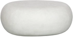 Couchtisch PEBBLE 65x49 cm oval Betonoptik Wei&szlig;