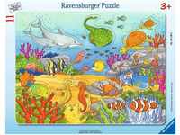 Ravensburger Kinderpuzzle - 06149 Fröhliche Meeresbewohner - Rahmenpuzzle für