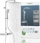 SCH&Uuml;TTE OCEAN Duschsystem mit Thermostat und Glasablage - Duschset mit 30x30cm